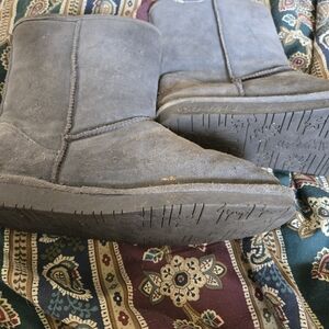 Gray  Bearpaw Suede Boots